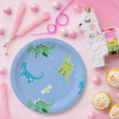ダイノス宇宙恐竜の子どもたちパターンプレゼントかわいい夏 ペーパープレート (パーティー)