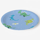 ダイノス宇宙恐竜の子どもたちパターンプレゼントかわいい夏 ペーパープレート (アングル)
