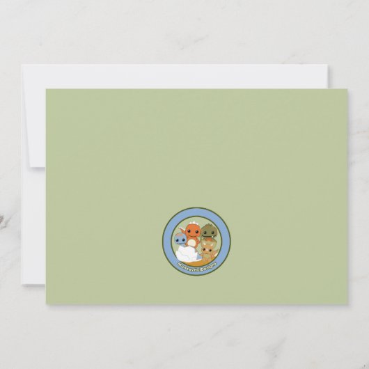 ダイノス恐竜の赤ちゃんシャワー招待ボーイDAPC 招待状 (裏面)