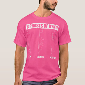 ダイノロッククライミングの3つのフェーズ クライマー ボルダリング Tシャツ