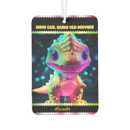 ダイノ型の鮮やか空気清浄機 カーエアーフレッシュナー (裏面)