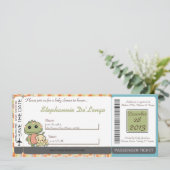 ダイノ遊ス恐竜Tレックスベビーシャワー招待状 招待状 (スタンド正面)