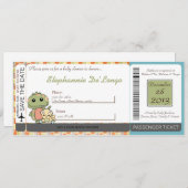 ダイノ遊ス恐竜Tレックスベビーシャワー招待状 招待状 (正面/裏面)