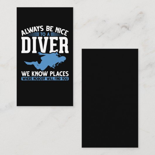 ダイバーおもしろいスキューバダイビング 名刺 (正面/裏面)