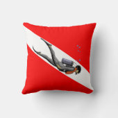 ダイバーおよびダイビング国旗 クッション (裏面)