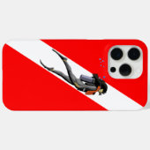 ダイバーおよびダイビング国旗 Case-Mate iPhoneケース (裏面 (横))
