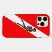 ダイバーおよびダイビング国旗 iPhoneケース (裏面横)