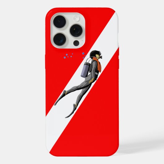 ダイバーおよびダイビング国旗 iPhoneケース (裏面)
