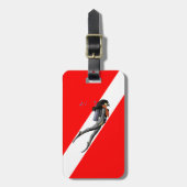 ダイバーおよび飛び込みの旗 ラゲッジタグ (正面縦)