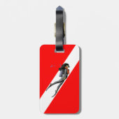 ダイバーおよび飛び込みの旗 ラゲッジタグ (裏面縦)