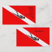 ダイバーおよび飛び込みの旗 名刺 (正面/裏面)