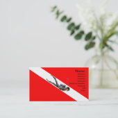 ダイバーおよび飛び込みの旗 名刺 (スタンド正面)