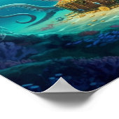 ダイバーが宝を保護見つける ポスター (角)