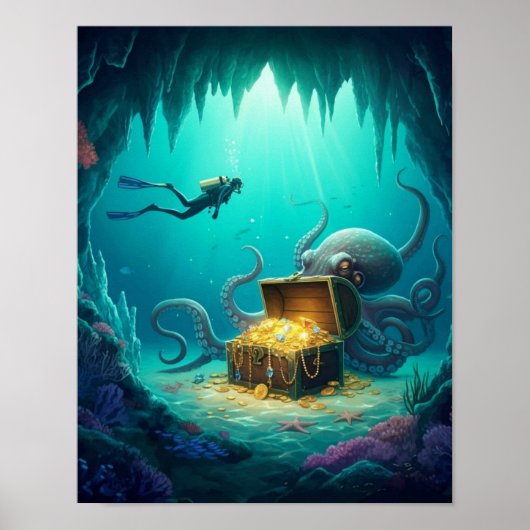 ダイバーが宝を保護見つける ポスター (正面)