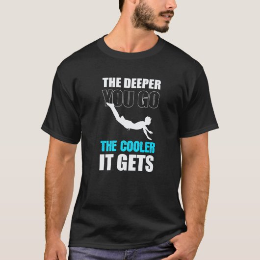 ダイバーとインストラクターの潜水が深まる Tシャツ (正面)