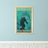 ダイバーとシャークは全てであなたを殺す キャンバスプリント (インサイチュ (ウッドフロア))