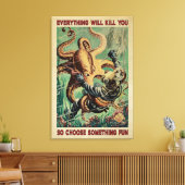 ダイバーとタコがキャンバスを殺す キャンバスプリント (インサイチュ (リビング))