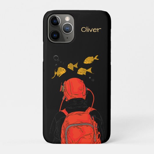 ダイバーと金色の魚 Case-Mate iPhoneケース (裏)
