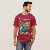 ダイバーにいるチップ目的のネコが面白い Tシャツ (正面フル)