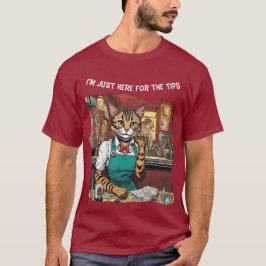 ダイバーにいるチップ目的のネコが面白い Tシャツ