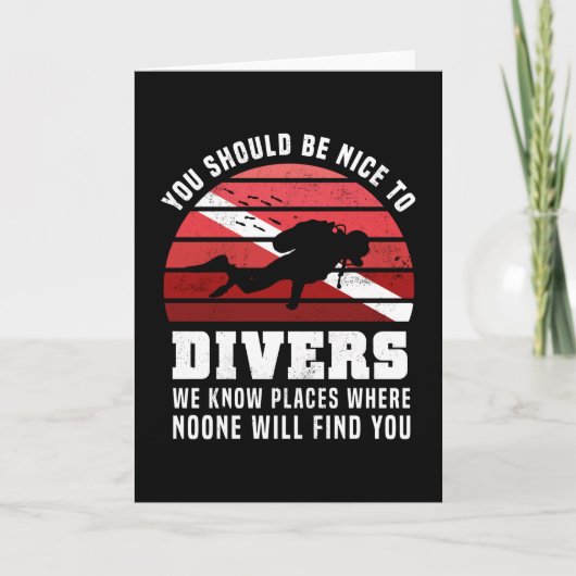 ダイバーに優しく-ダイビンおもしろいグギフト カード (正面)