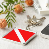 ダイバーのクラシックな旗 キーホルダー (側面)