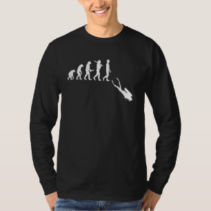 ダイバーのダイビング進化 Tシャツ