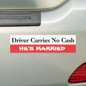 ダイバーは現金を運びません バンパーステッカー (車上)