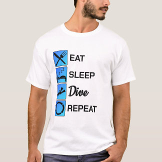 ダイバーは睡眠の飛び込みの繰り返しのダイビングのスキューバ礁のギフトを食べます Tシャツ