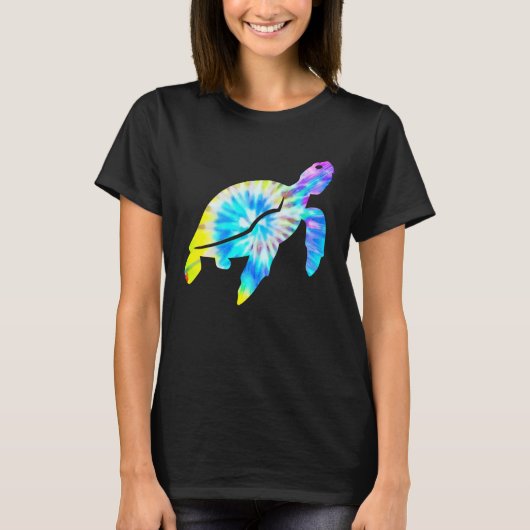 ダイバーカメ絞り染めウミガメ Tシャツ (正面)