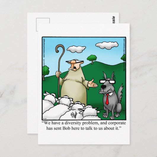 ダイバーシティおもしろいユーモアのはがき ポストカード (正面/裏面)