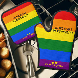 ダイバーシティの強さ。LGBTレインボーフラッグプライドデー 鍋つかみ&鍋敷きセット