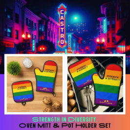 ダイバーシティの強さ。LGBTレインボーフラッグプライドデー 鍋つかみ&鍋敷きセット