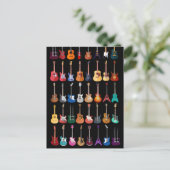 ダイバーシティギターシャツギターラバーミュージック男性へ ポストカード (スタンド正面)