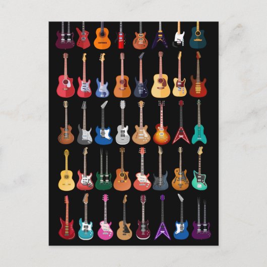 ダイバーシティギターシャツギターラバーミュージック男性へ ポストカード (正面)