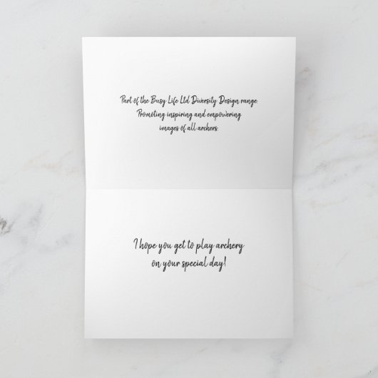 ダイバーシティデザインムスリムガールアーチャーカード カード (内部)