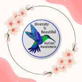 ダイバーシティハミングバード自閉症意識ボタン 缶バッジ