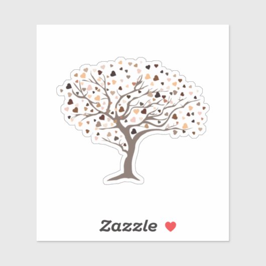 ダイバーシティハートツリースキントーンワンヒューマンファミリー シール (シート)