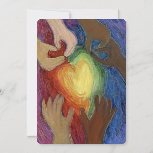 ダイバーシティラブハートハンズカラフル招待状 招待状 (正面)