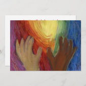 ダイバーシティラブハートハンズカラフル招待状 招待状 (正面/裏面)