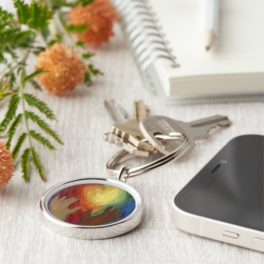 ダイバーシティ、エクイティ、インクルージョンDEIキーチェーンチャーム キーホルダー (側面)