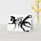 ダイバーズ：抽象芸術ブラック&ホワイト カード (黄色い花)