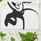 ダイバーズ:抽象芸術ブラック&ホワイト キッチンタオル (折り畳み)