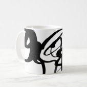 ダイバーズ:抽象芸術ブラック&ホワイト コーヒーマグカップ (正面左)