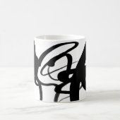 ダイバーズ:抽象芸術ブラック&ホワイト コーヒーマグカップ (中央)