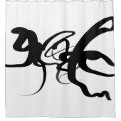 ダイバーズ：抽象芸術ブラック&ホワイト シャワーカーテン (正面)