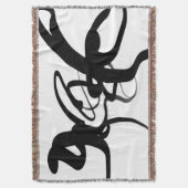 ダイバーズ：抽象芸術ブラック&ホワイト スローブランケット (正面縦)
