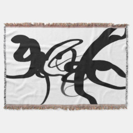 ダイバーズ：抽象芸術ブラック&ホワイト スローブランケット