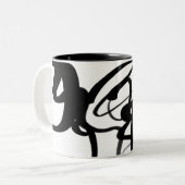 ダイバーズ：抽象芸術ブラック&ホワイト ツートーンマグカップ (正面左)
