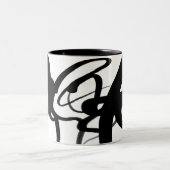 ダイバーズ：抽象芸術ブラック&ホワイト ツートーンマグカップ (中央)